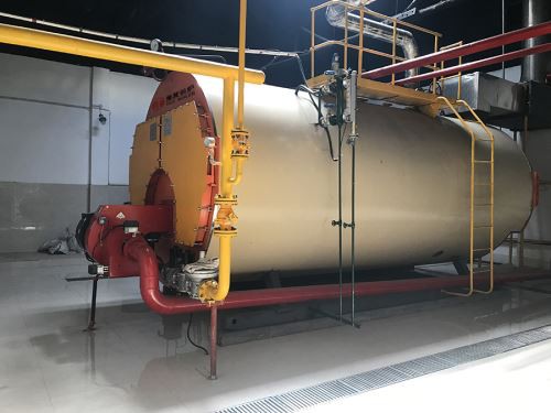 Caldeira de água quente industrial disparada a gás de combustível duplo WNS