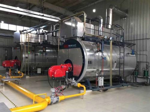 Caldeira de vapor de condensação do gás do tubo de fogo do combustível da eficiência elevada de WNS